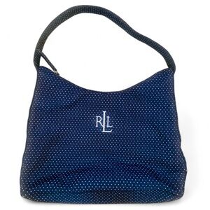 Lauren Ralph Lauren Navy Polka Dot Shoulder Bag
